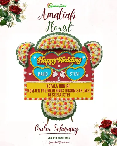 Karangan Papan Bunga Pernikahan di Mannuruki